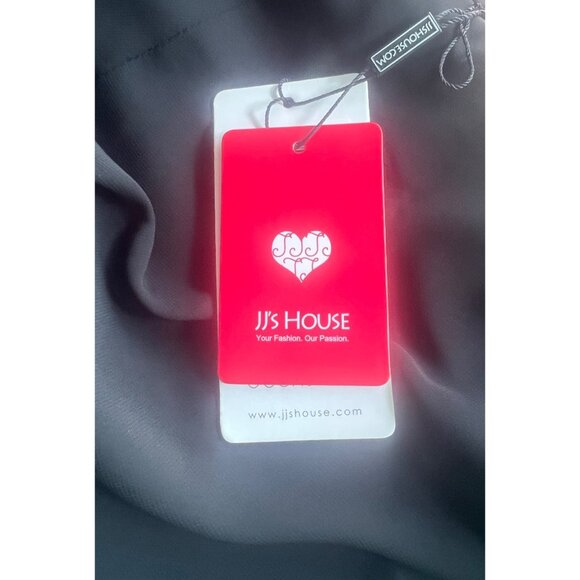 JJ's House Womens Black Tiered Chiffon Evening Dress With Beaded Neckline 26W - Picture 6 of 13